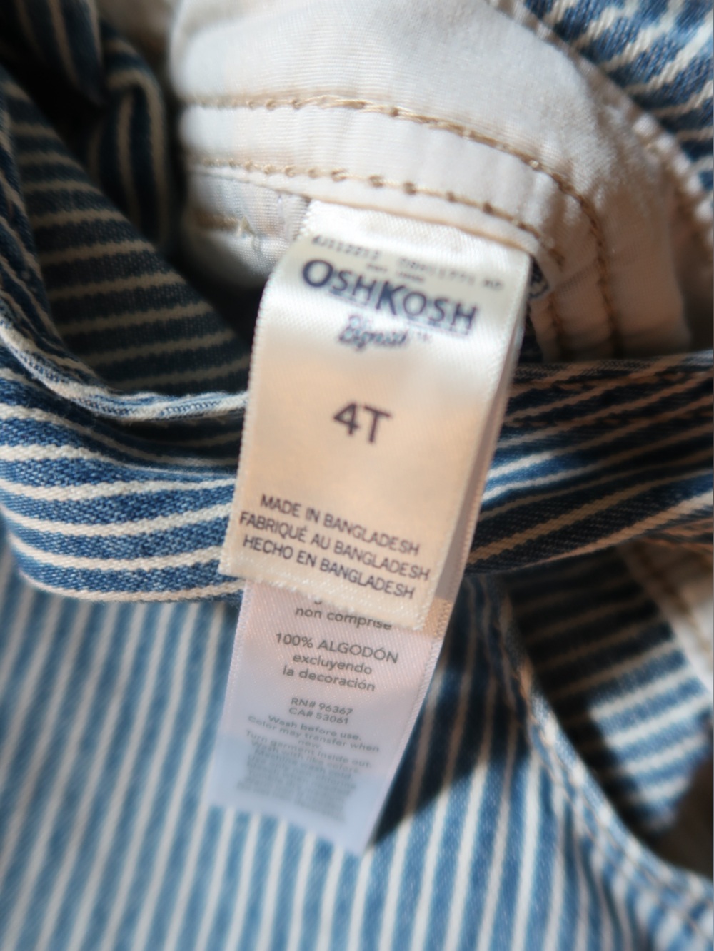 OshKosh B'gosh Navy and White Pinstripe Overalls - Picture 6 of 6